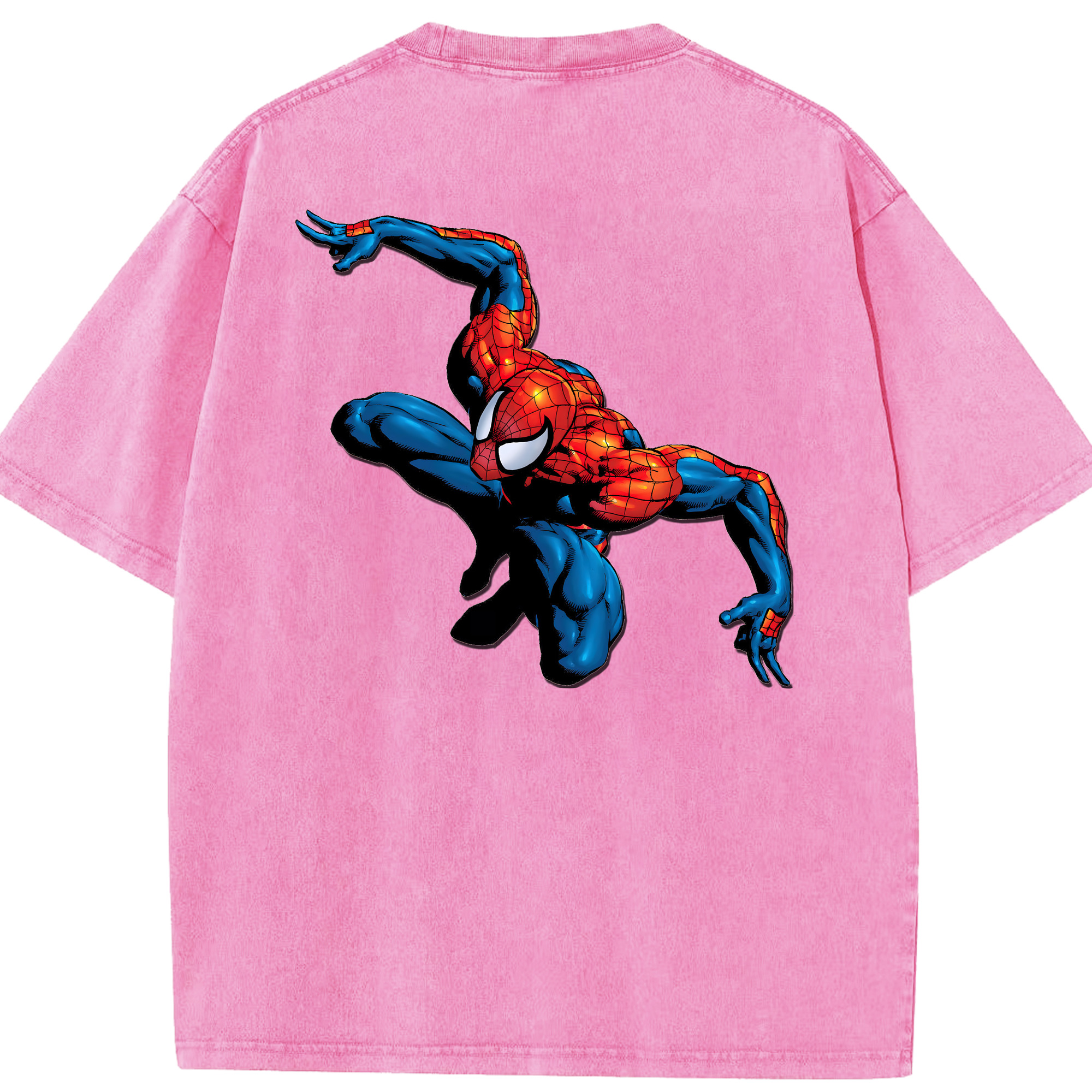 （画像用） Spider Man スパイダーマン 綿100% ヴィンテージ風 半袖Tシャツ（背面プリント）